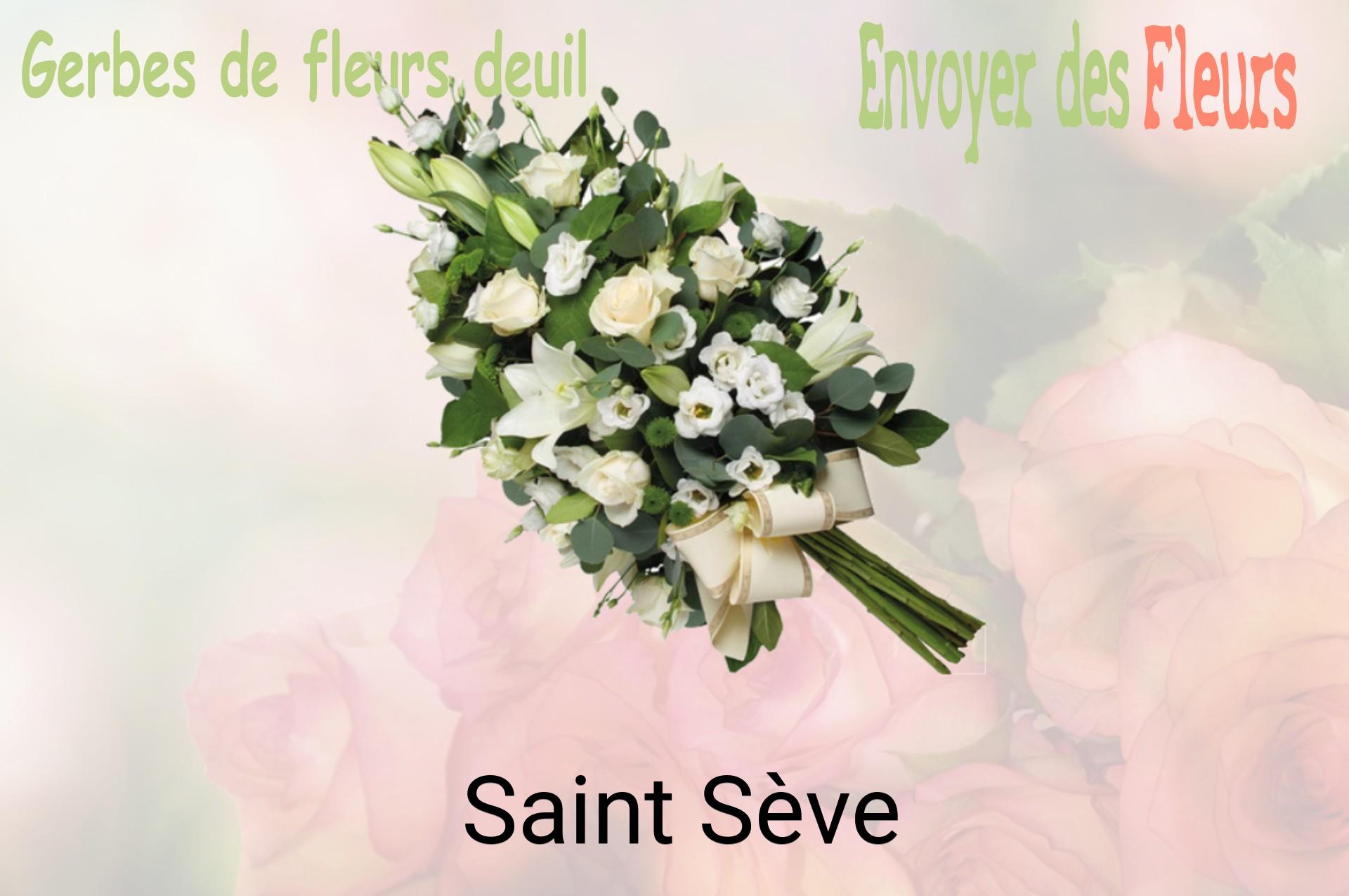 Gerbe de fleurs de deuil livrée à Saint-Sève